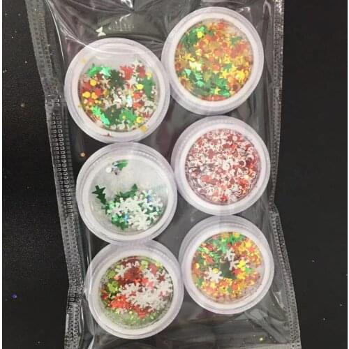 6 Boxes 5mm size Christmas Glitter, Christmas Dots, Red Green and White Christmas dots, Christmas Confetti, Holiday Glitter