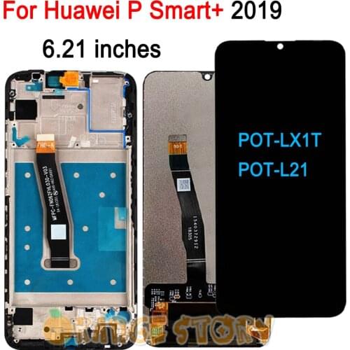 For Huawei P Smart+ 2019 6.21 Inch pantalla lcd With Touch Screen Frame PSmart Plus (2019) Display POT-LX1T Screen Sensor Module