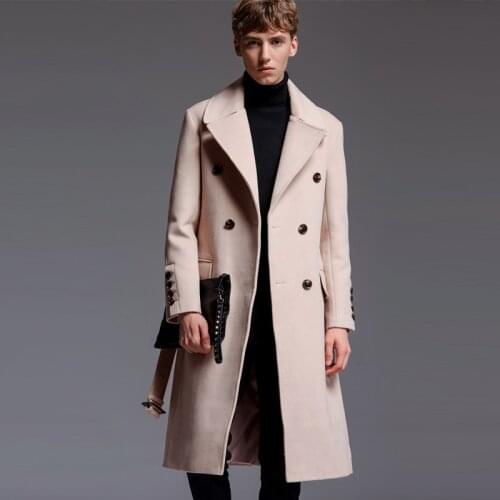 S-6XL!!! 2018 Ultra long paragraph wool coat male belt fashion plus size cashmere outerwea Big yards mens windbreak