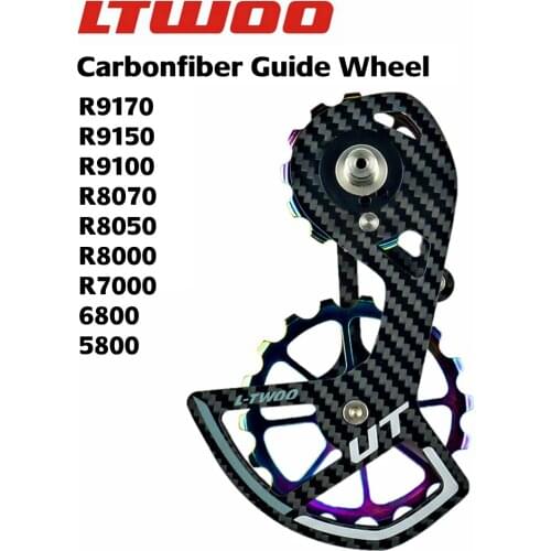 LTWOO Bicycle Carbon Fiber Ceramic Rear Derailleur 34T pulley Guide Wheel for Ultegra DURA ACE R8000 R8050 R8070 R9170 R9150 R91