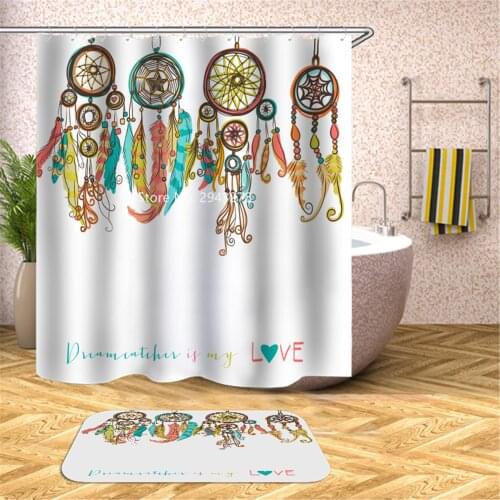 Bear Watermelon Design Waterproof and Mildewproof Washable Shower Curtain with Hook Home Bathroom Decoration Color Printing