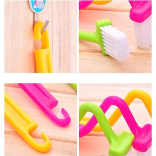1Pc S Shape Toilet Cleaning Brush Portable Toilet Brush Scrubber S-type Cleaner Clean Brush Bent Bowl Handle