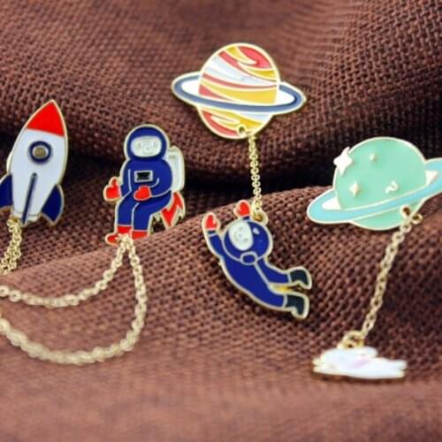 1Pc Alloy Animal Badges Astronaut Villain Collar Lavalier Cartoon Harajuku Brooches Jewelry Backpack Accessories For Women Men