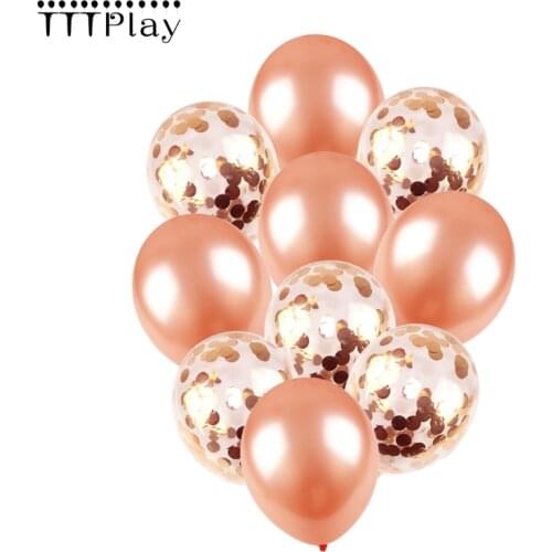 10pcs/lot Rose Gold Confetti Latex Balloon Sets Baby Shower DIY Love Wedding Decoration Birthday Party Supplies Globos Kids Toys