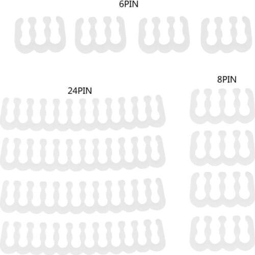 12Pcs PP Cable Comb /Clamp /Clip /Dresser For 2.5-3.0 mm Cables White 6/8/24 Pin