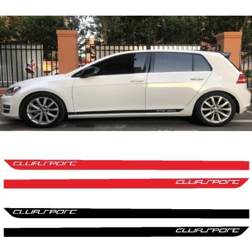 2PCS for Volkswagen Golf 7 MK7 door side skirt with stickers Clubsport styling car body decoration vinyl decals