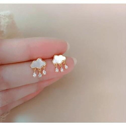 2021 New Design Earrings For Women Natural Pearl Shell Clouds Dangle Earrings Luxury Korean Fashion Jewelry Gift