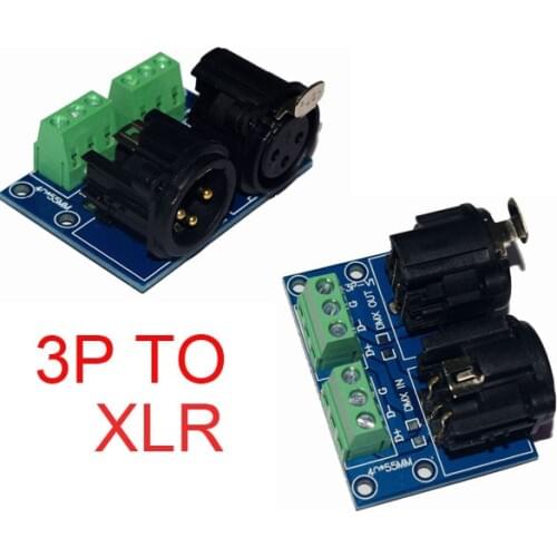 3Pin Terminal Adapter XLR 3 Pin to XLR Converters For DMX Controller Led Decoder (Pack of 2)
