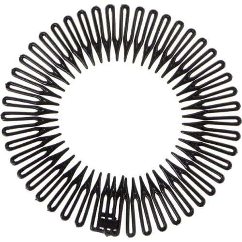 5Pcs/Lot Cute Plastic Full Circle Stretch Flexible Hair Comb Teeth Headband Hair Band Clip
