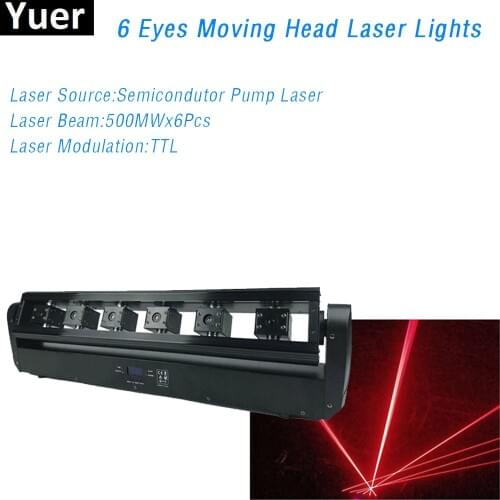 6 Eyes Moving Head Laser Lights Moving Head Stage Lamp Disco Light Wedding Dj Equipment Disco Sound Party Laser Light Projector
