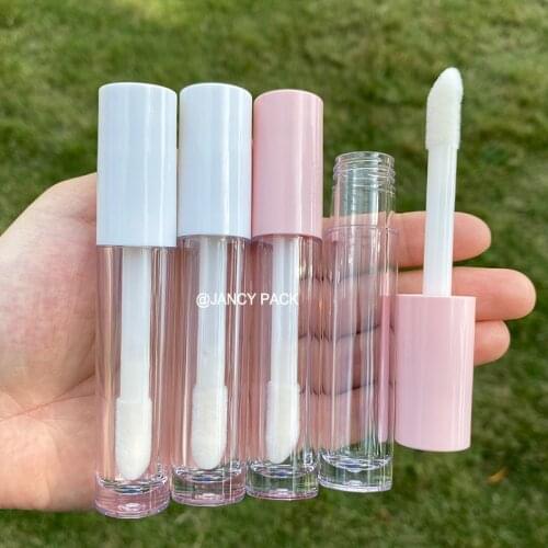 6ml Big Brush Transparent Lip Gloss Bottle Clear Lip Glaze Tube DIY Empty plastic Makeup Pink White Lipgloss Lip Balm Bottle box