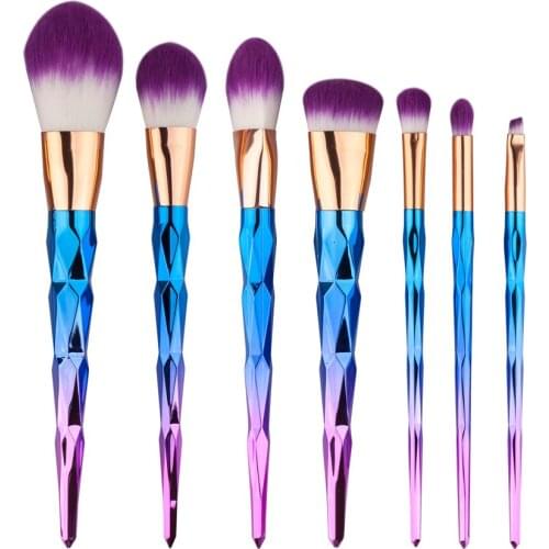 7/10pcs Professional Diamond Shape Makeup Brushes Foundation Brush Powder Blusher Eyeshadow Brush Set Beauty Cosmetic Tools