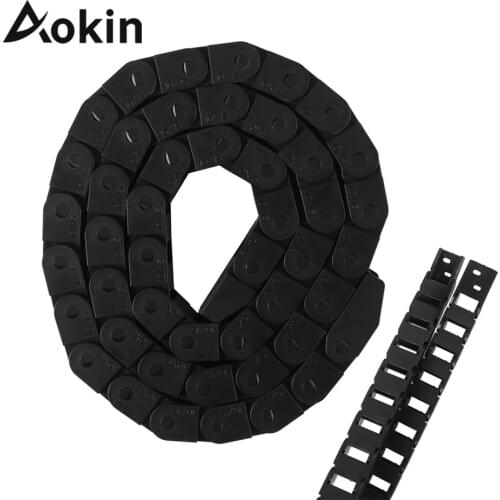 Aokin 1M Drag Chain 10x10 Transmission Plastic Cable Drag Chain Wire Carrier with end Connectors for CNC Router Machine Tools