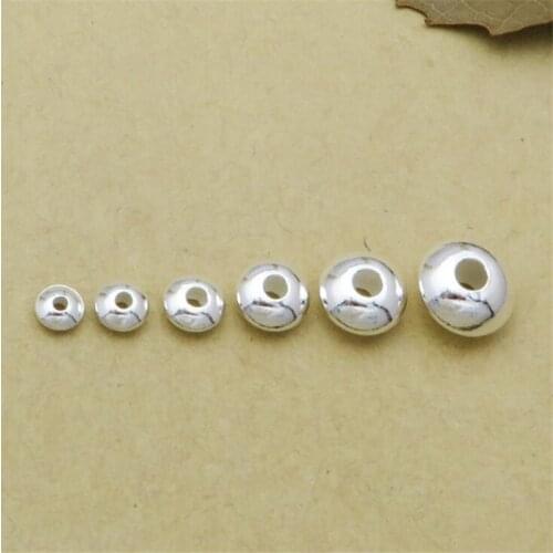 3/4/5/6/7/8mm 925 Sterling Silver Seamless Rondelle Spacer Bead For DIY Bracelet Necklace Jewelry Making Findings Accessories
