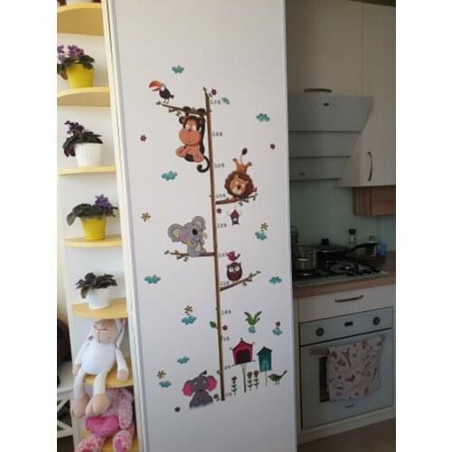 Childrens Height Rangefinder for Kids Rooms Decoration Accessories Animal Sticker for Door Growth Chart Nursery Decor Wallpaper