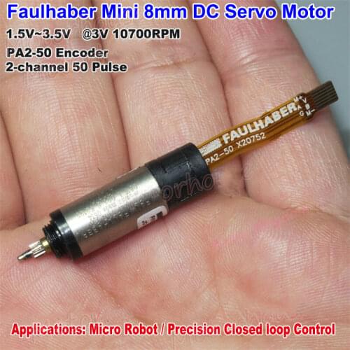 Faulhaber Mini 8mm DC Coreless Servo electric Motor PA2-50 Micro AB Encoder Motor for Robot Micro Control