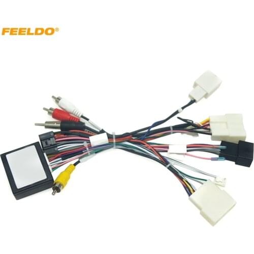 FEELDO Car Audio Android 16Pin Wiring Cable Adapter With Canbus For Toyota Prado 2021
