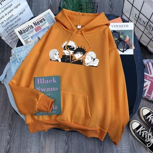 Jujutsu Kaisen Team Lovly Prints Women Hoodies Spring 2021 New Streetwear Harajuku Casual Hooded Hip Hop Gothic Woman Hoodie