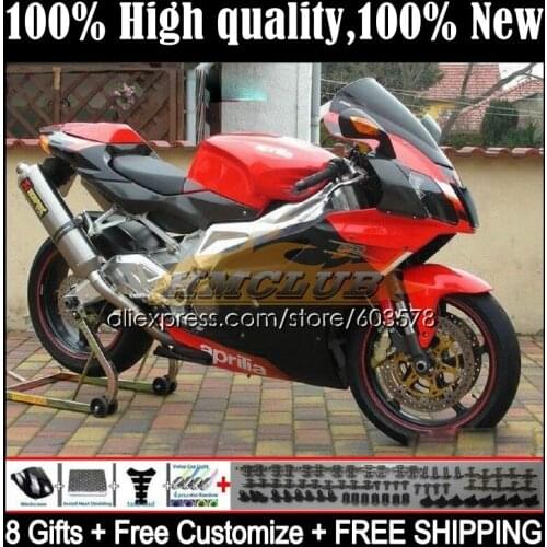 Kit For Aprilia Mille RSV 1000 R RR RSV1000RR 53CL.18 RSV1000R 1000R 2003 2004 2005 2006 RSV1000 03 04 05 06 Fairing Red black