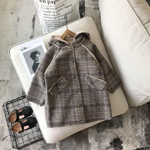 2018 New Baby girl clothes winter girls coat fleece jacket kids coats keep warm wears hoodied jacket kids clothing Brown Color