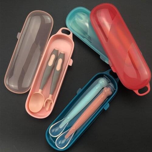 Spoons Fork for Baby Silicone Tableware Food Feeding Cutlery Set Utensils Boy Girl Infant Portable Flatware Children Dinnerware