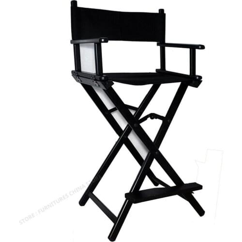 Metal Fold Portable Black Makeup Chair Photographic Studio The Crew Director Chair Aluminium Alloy Professional Makeup Chair