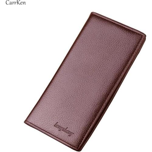Wallet For Man Leather Mens Casual Long Wallet portefeuille homme Business Man Card Case Credit Long Coin Purses 2021 monederos