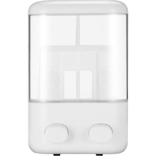 1000ml Bathroom Soap Dispenser Double Slot Wall Mounted Adhesive Shampoo Container Clear Liquid Lotion Storage Refillable Bottle