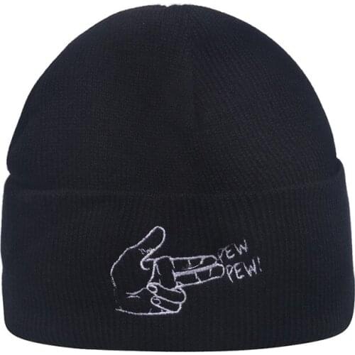 2021 New Women Men Hip Hop Pullover Hat Embroidered Warm Beanie Hat Cute Pattern Knitted Autumn And Winter Hat Soild Skull Cap