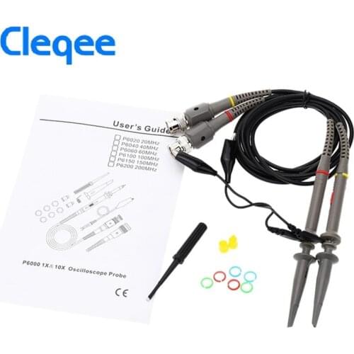 NEW Cleqee 2PCS P6060 Oscilloscope Probe 60MHz Clips For Tektronix oscilloscope HP X1/X10 DC-60MHz