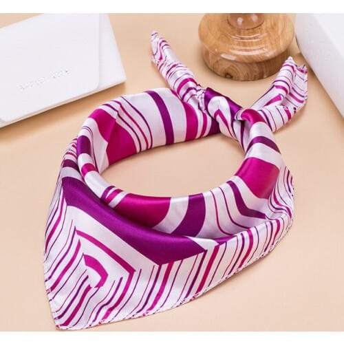Fashion Square Women Girl Elegant Flight Attendants Hotel Waiter Business Imitate Silk Scarf printing Korean style Gift 50*50cm