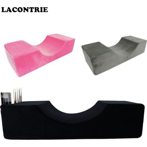 Lash Pillow Stand Eyelash Extensions for Grafting Flannel And Leather Pillow Concave Design Eyelash Individual Makeup Tools