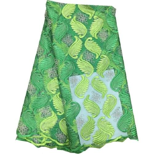 Lovely african laces stones and beads french tulle fabric lace 5 yards per lot for garment material