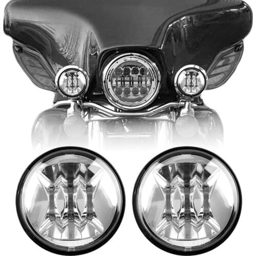 1 pair 4.5 inch LED Fog Lamp Auxiliary Fog Light for Motorcycle Road King Electra Glide Classic FLSTC FLHRC