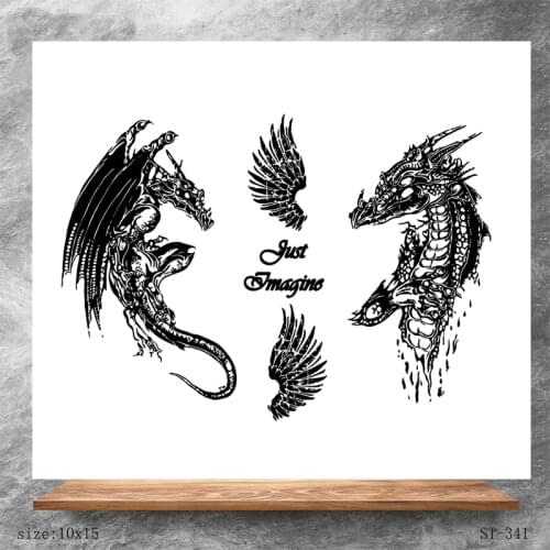 ZhuoAng Dragon Wings / Just Image Clear Stamps/Silicone Transparent Seals for DIY scrapbooking photo album Clear Stamps 10*15cm