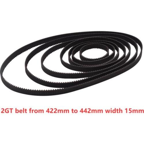 3D printer belt GT2 closed loop rubber 2GT timing 250 252 254 256 258 260 262 264 268 270 Length 250mm 252mm 270mm width 15mm
