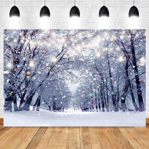Christmas Backdrops For Photography Background Winter Forest Snow Vinyl Polyester Photographic Photophone Photozone Photocall