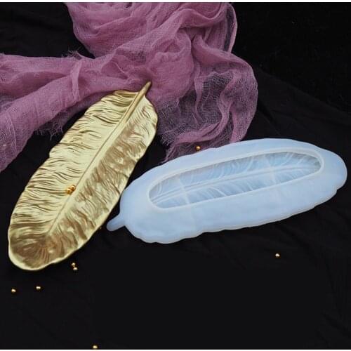 Feather Wings Silicone Tray Disk Mold DIY Metal Sense Tray Silicone Mold For Storage Of Jewelry Kitchen Baking Cake Tool JU0116