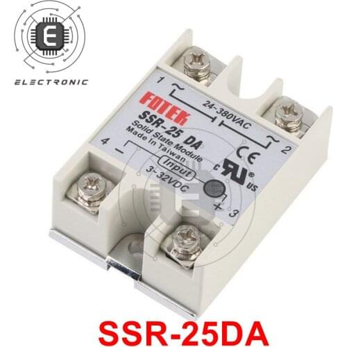 SSR-10/25/60/100AA SSR-10/25/40/50/60/75/100DA Single-phase FOTEK Solid State Relay Module AC/DC Control AC High Quality