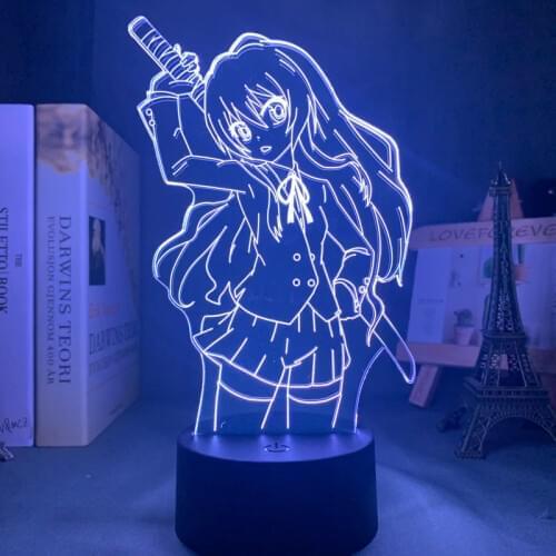 Led Night Light Toradora Taiga Aisaka for Bedroom Decor Gift Colorful Nightlight Anime Waifu 3d Lamp Taiga Aisaka Toradora