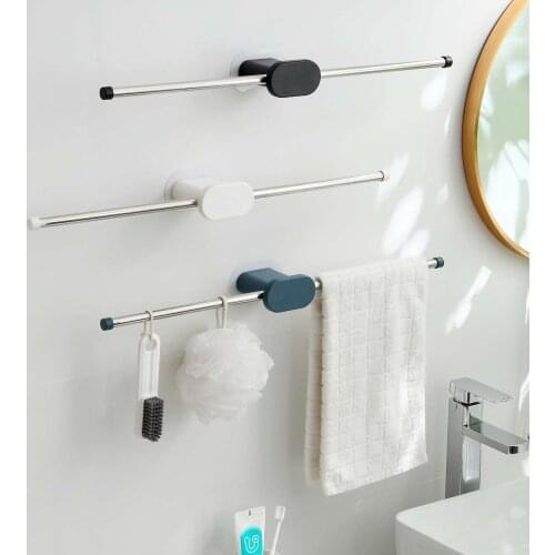 T-Shaped Towel Rack Bathroom Non-Perforated Non-Marking Storage Rack Wall-Mounted Plastic Bath Towel Racks