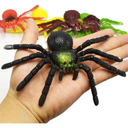 Colorful TPR Simulation Big Spider Insects Model Toys Prank Tricky Scary Toys Halloween Props Childrens Model Toys Tricky Toy