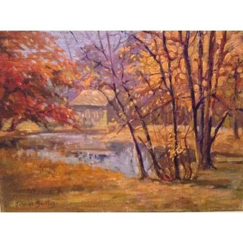 Top Artist Handicraft Modern Golden Plant Tree Wall Artwork Oil Pictures Handmade Beautiful Fall Autumn andscape Canvas Paints