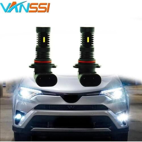 VANSSI 2pcs 9006 HB4 Car LED Fog Light Bulbs Products Super Bright HB4 9006 Auto Fog Lamp High Power CSP Chip 6000k White 2400Lm