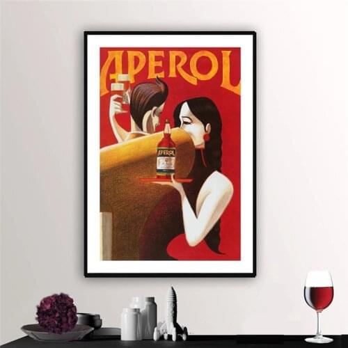Aperol Liqueur Vintage Food&Drink Poster Poster Paper Sticker Canvas Print Gift Idea Painting Pictures for Living Room Decor