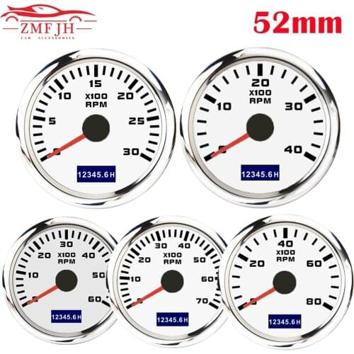 Waterproof 2"(52mm) Auto Truck Boat Pointerl Tachometer With Hourmeter fit for Boat Car Truck Motorcycle Red Backlight 9-32V