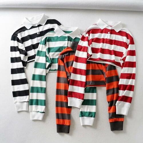 Womens long sleeve tops striped t shirt