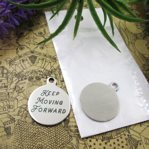 20pcs--"Keep Moving Forward"stainless steel charms 5 styles for choosing DIY Charms for necklace bracelets