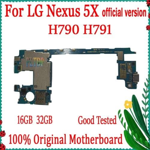 100% Unlocked Original Motherboard For LG Nexus 5X H790 H791 4G Support Mainboard For Android OS Logic Board 16GB/32GB