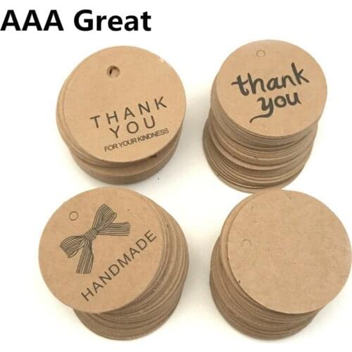 100Pcs/Lot Kraft Paper Tags Round Christmas Wedding Favour Party Gift Card Label Blank Luggage Tags Birthday Handmade